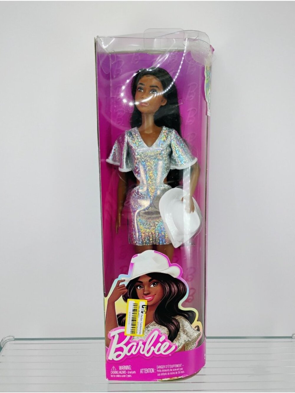 Barbie Fashionistas Doll With Holographic Dress & White Hat